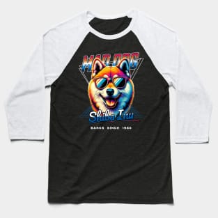 Mad Dog Shiba Inu Dog Baseball T-Shirt